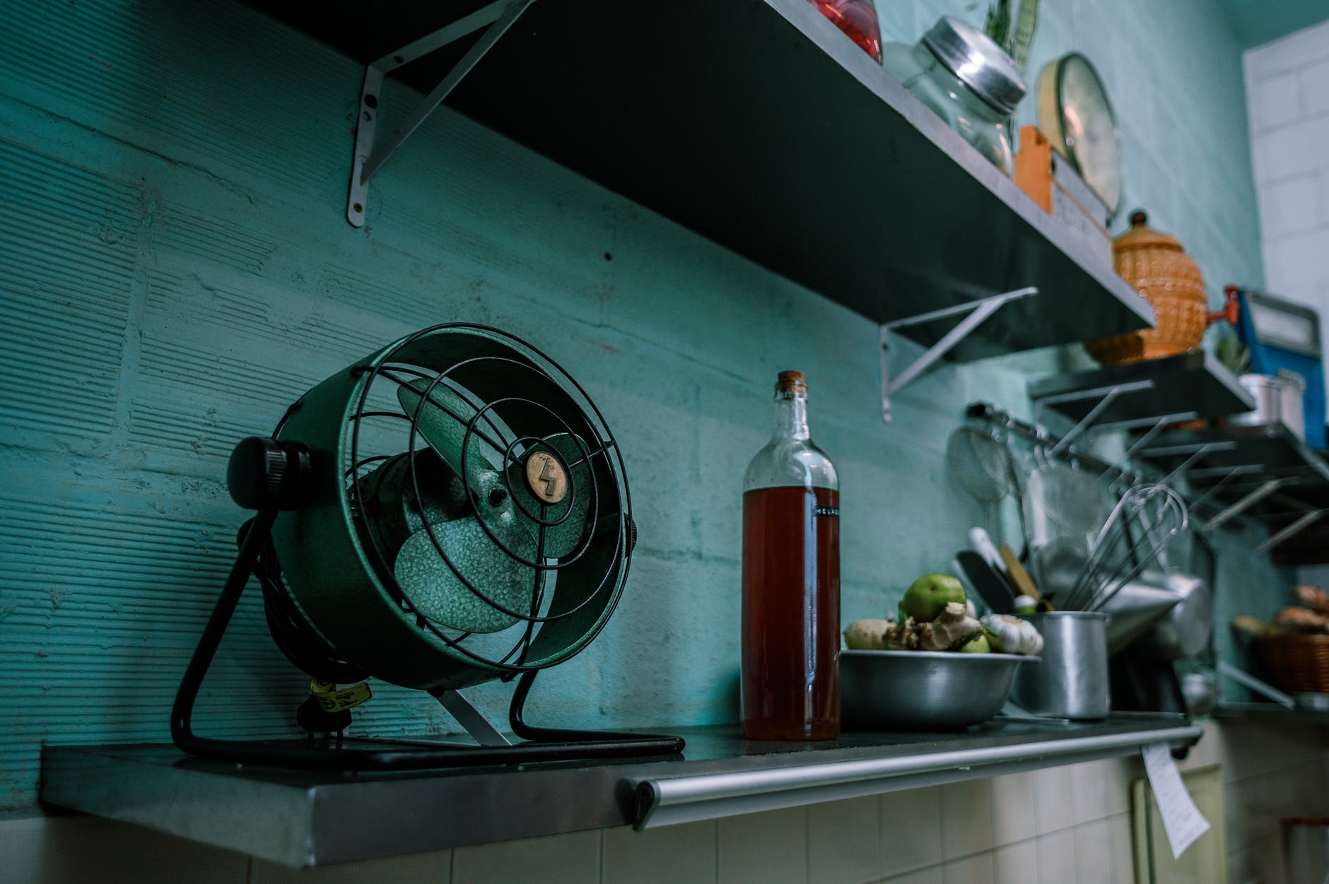 an old kitchen counter